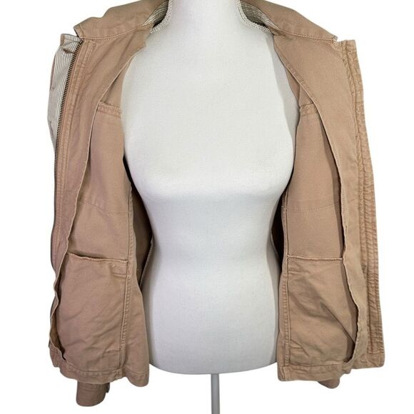LOFT Tan Utility Jacket with Classic Collar Size Med Tall - Picture 10 of 15
